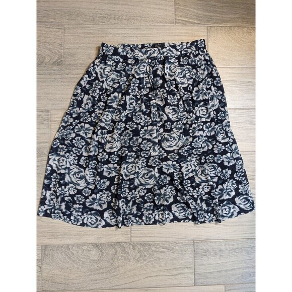 J Crew Womens Skirt Large‎ A Line Midi Floral Pockets - Picture 3 of 10